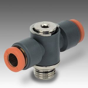 Conector TEE macho anillo giratorio doble R20A